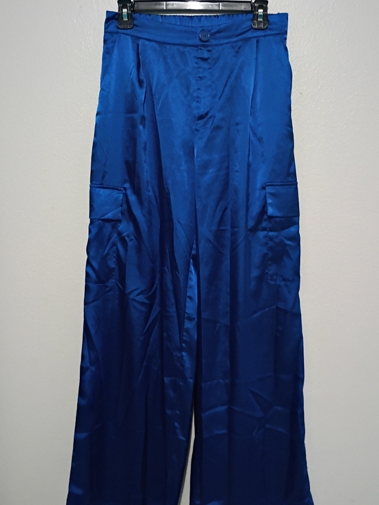 Timing Pants - Timing Satin Cargo Pants in Royal Blue